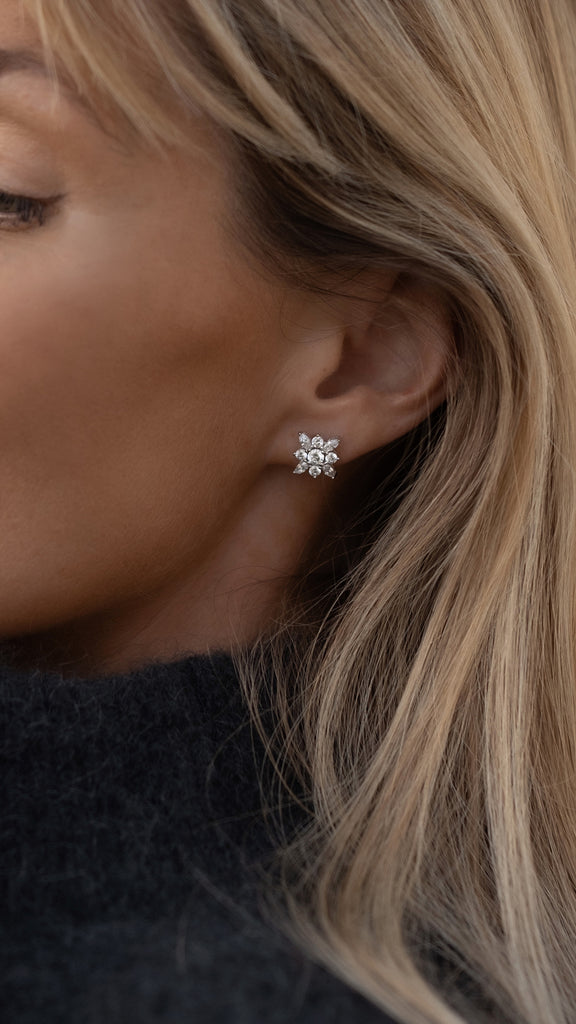 Small silver clearance diamond studs