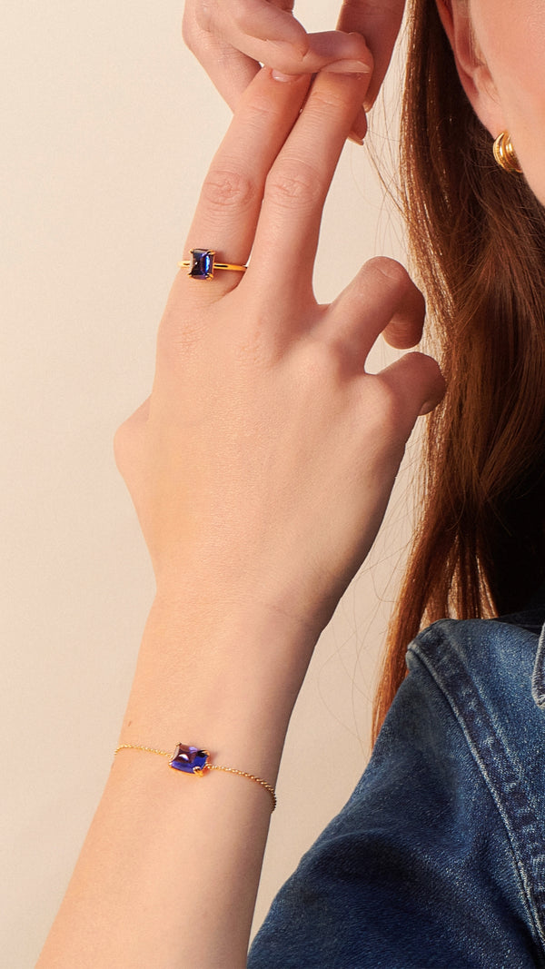 Sugarloaf Bracelet Tanzanite Gold Vermeil