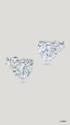 White gold plated sterling silver 2ct heart studs for women