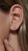 9K White gold lab-grown diamond stud earring for women