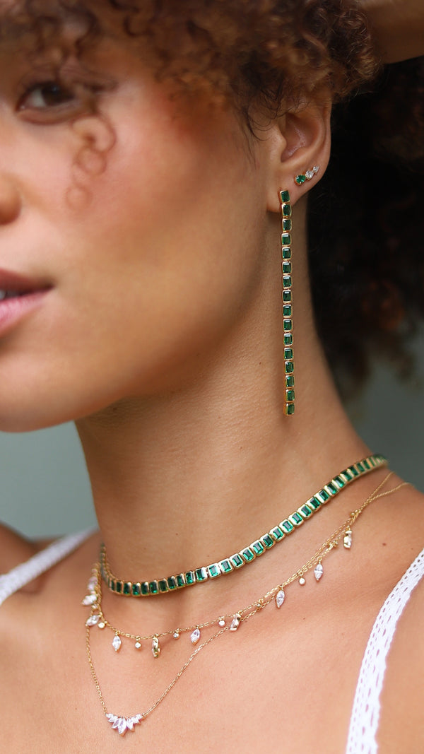 Cassidy Emerald Green Necklace Gold Vermeil