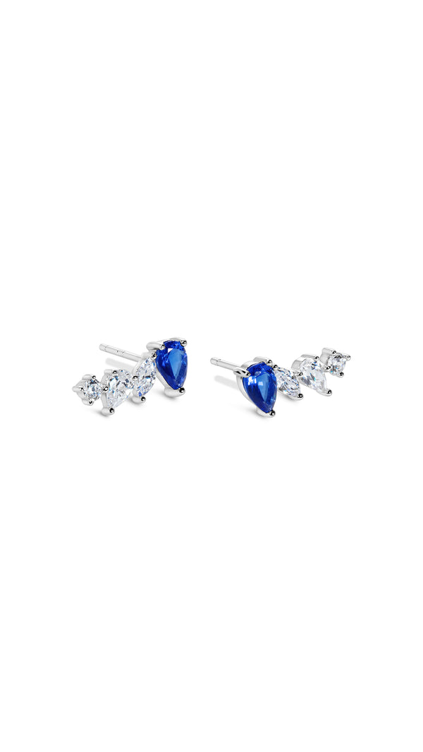 Abigail Sapphire Stud Earrings Sterling Silver