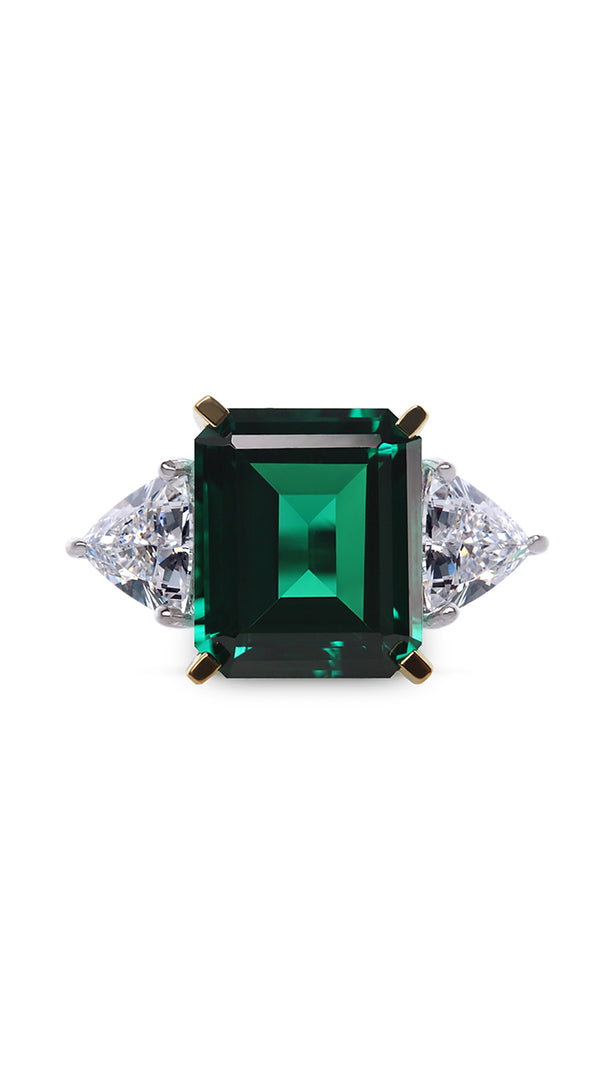 Adila Emerald Green Ring Sterling Silver