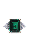 Adila Emerald Green Cocktail White Gold Plated