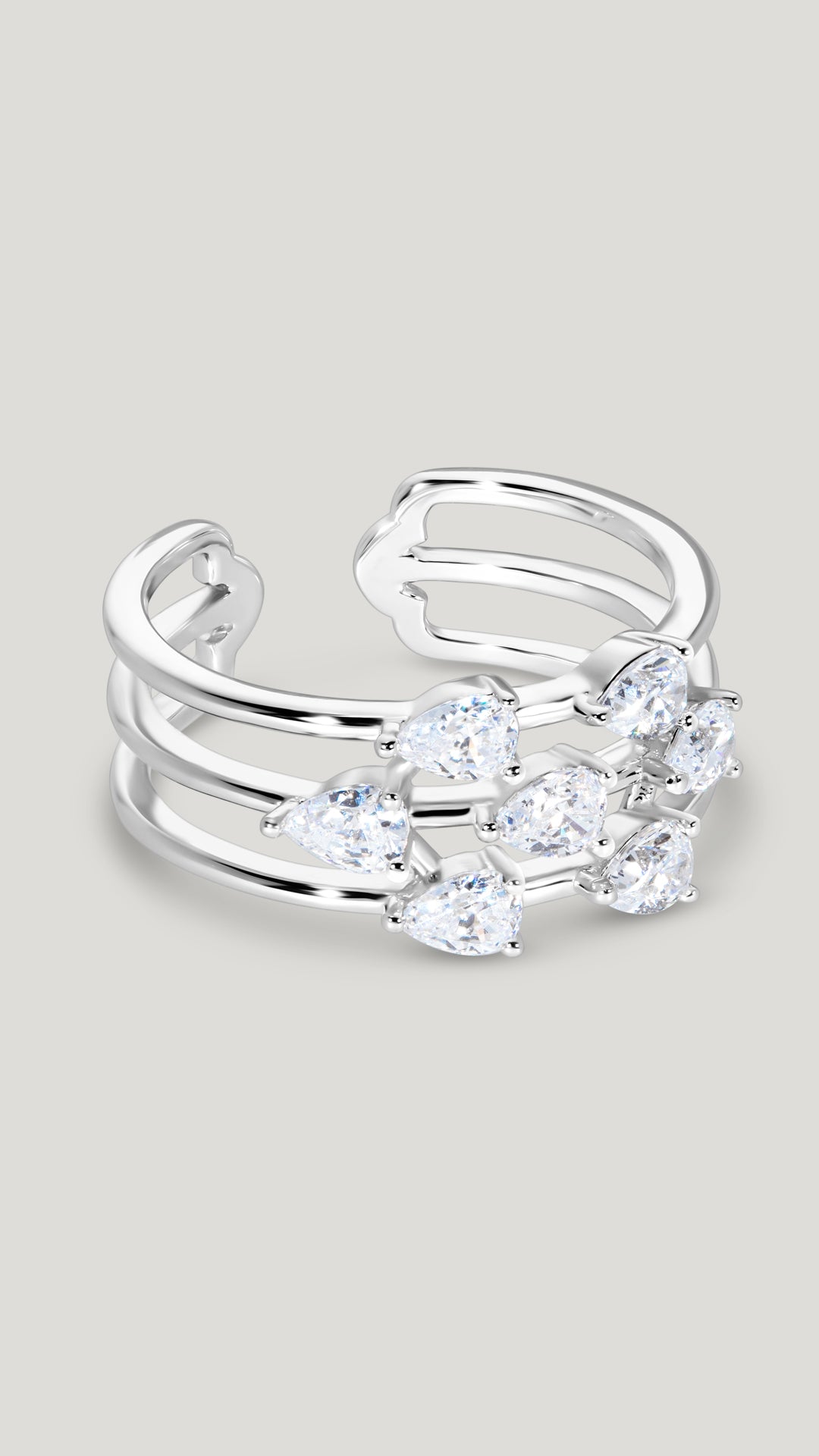 Alba Ring White Gold Plated