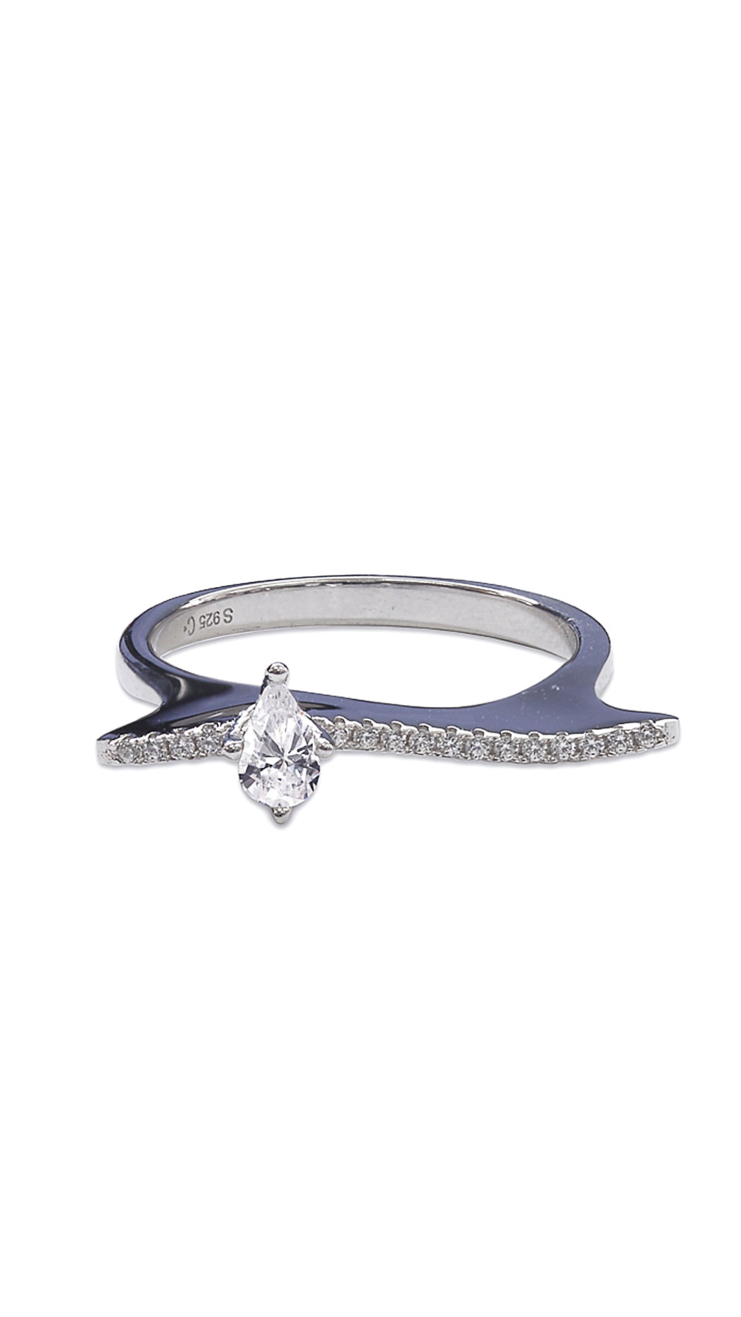 Amandine Ring White Gold Plated