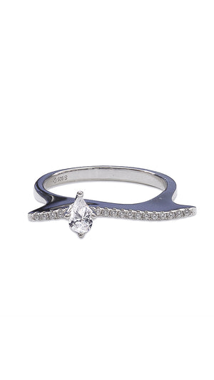 Amandine Ring White Gold Plated