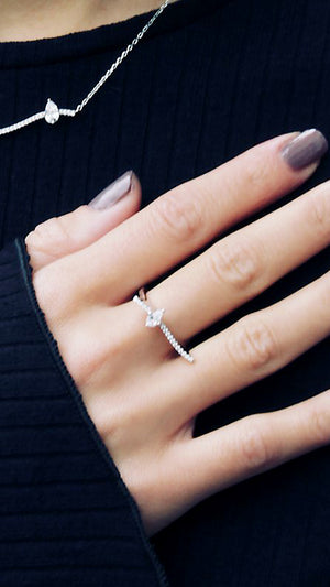 Amandine Ring White Gold Plated