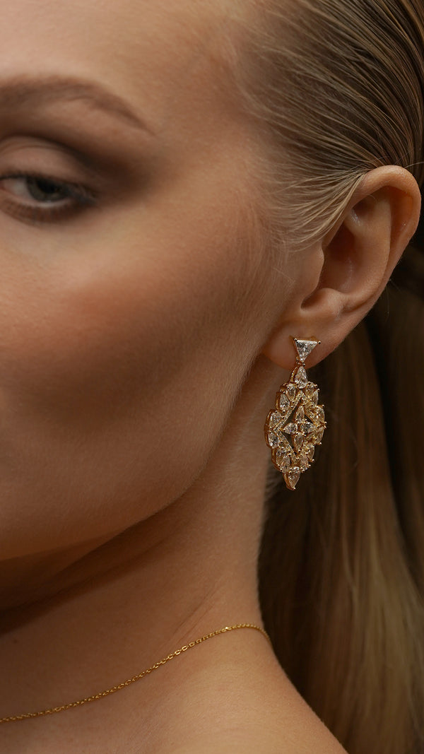 Antoinette Chandelier Earrings Gold Vermeil