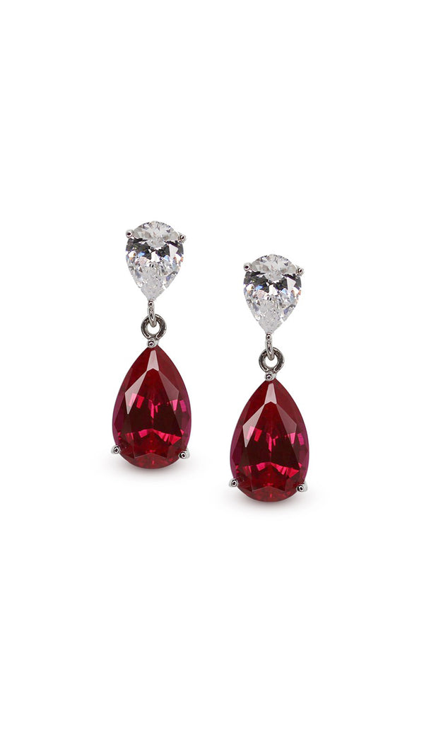 Arabella Ruby Earrings 9K White Gold