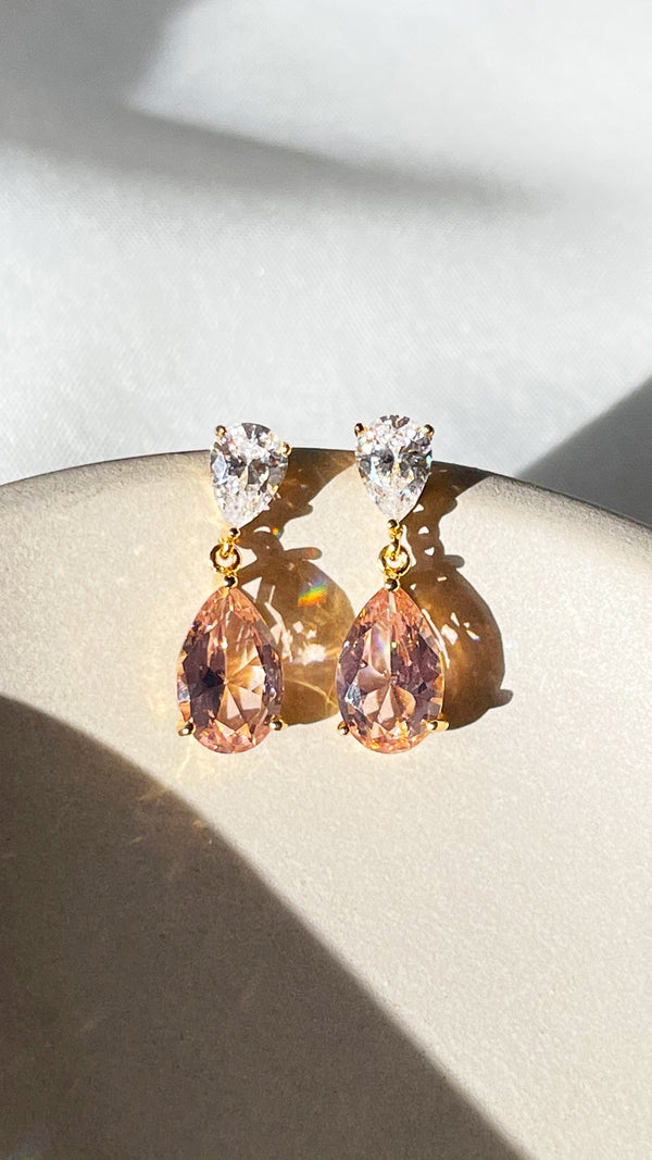 Arabella Morganite Earrings Gold Vermeil