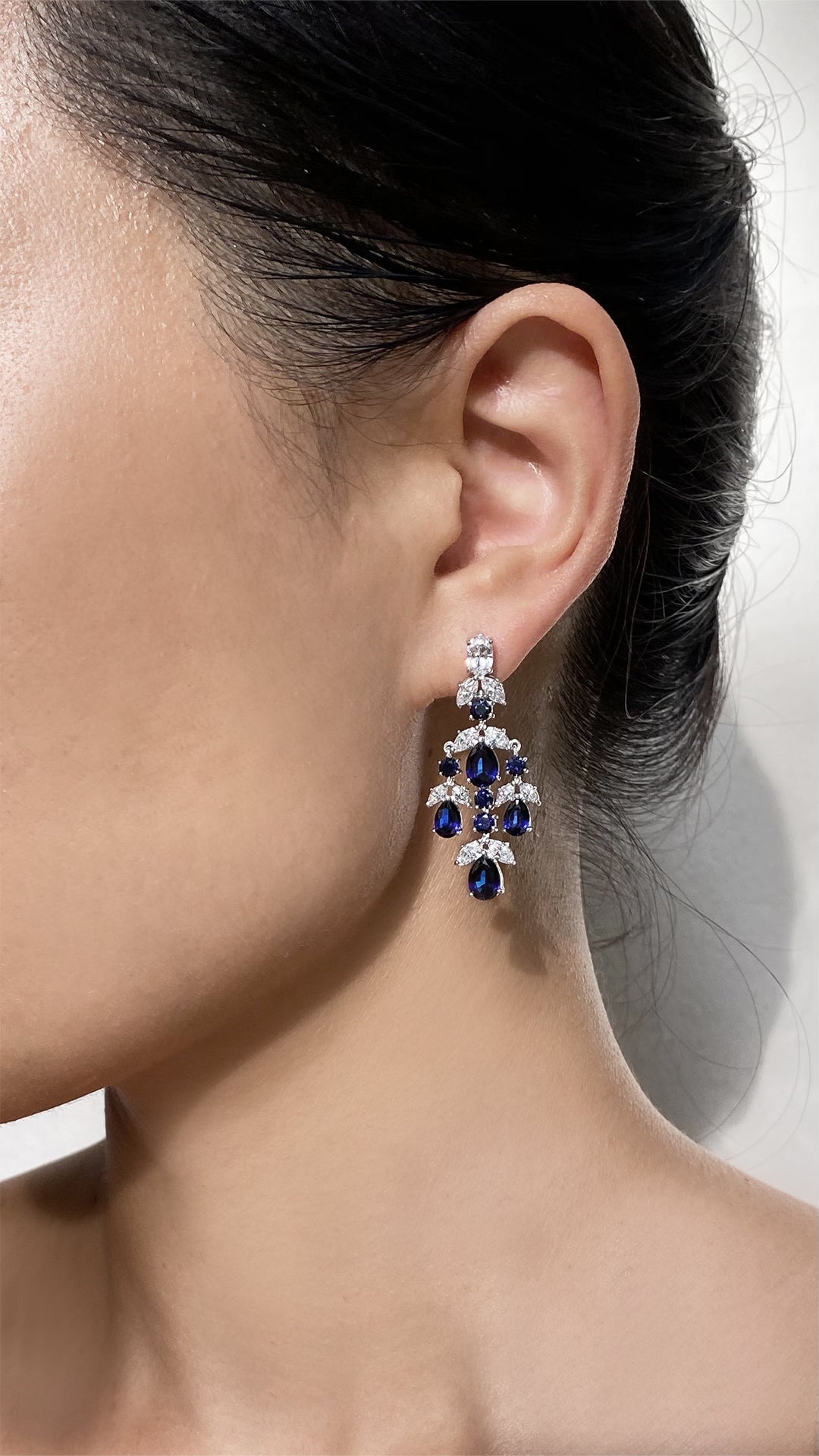 Aster Sapphire Chandelier Earrings by CARAT LONDON CARAT London UK