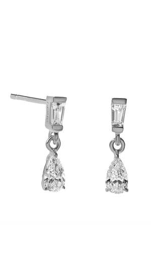 Baby Alison Earrings White Gold Plated