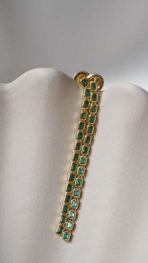 Baby Cassidy Earrings Emerald 18K Gold Vermeil