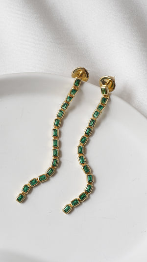 Baby Cassidy Earrings Emerald 18K Gold Vermeil