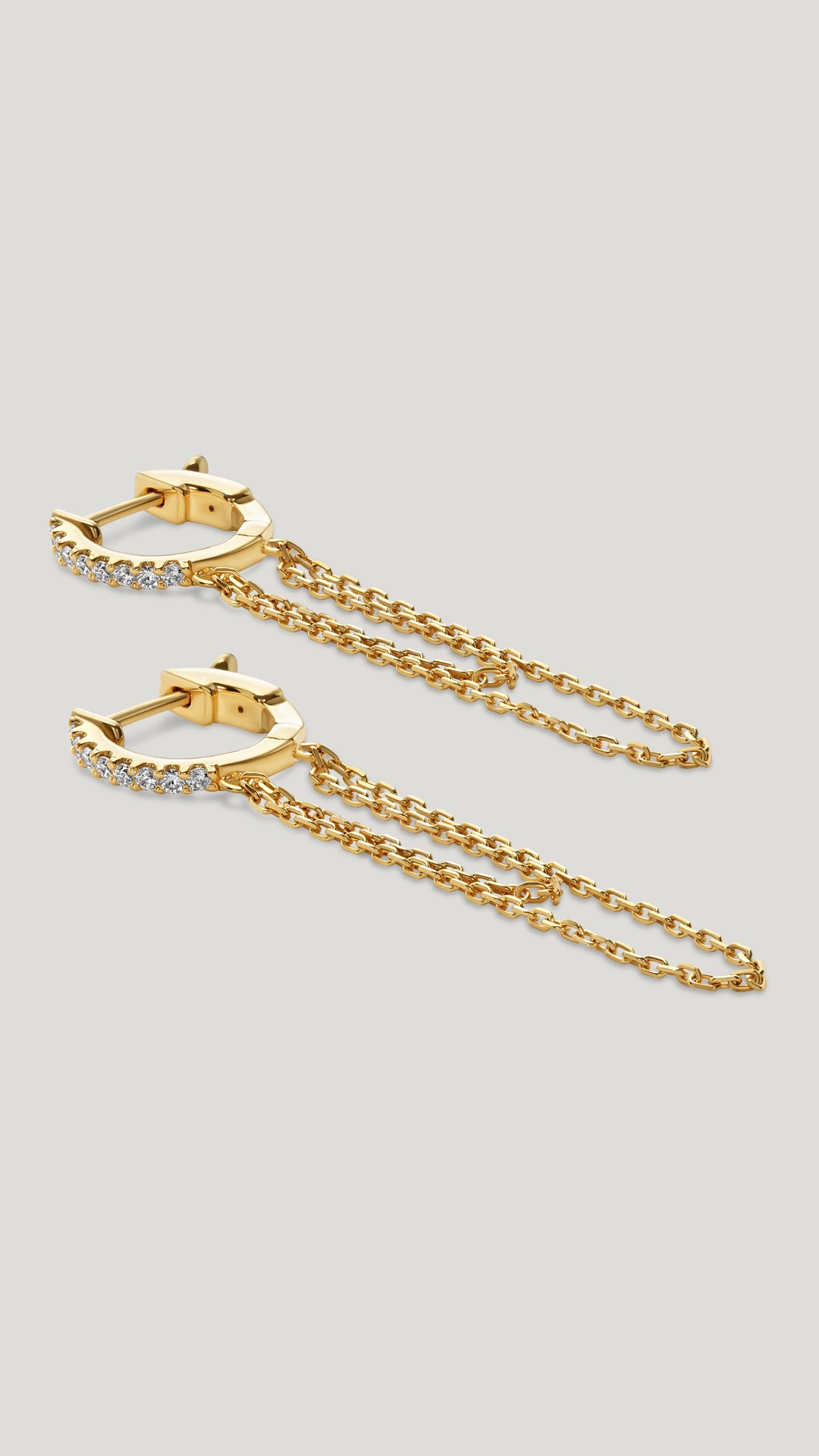 Baby Hoop Drop Earrings Gold Vermeil