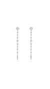 Sterling silver earrings featuring brilliant-cut rounds gemstones, fully articulated chain ending with our Stella motif.