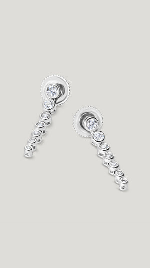 Baby Quentin Drop Earrings White Gold Plated