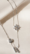 Camelia Drop Necklace White Gold Plated