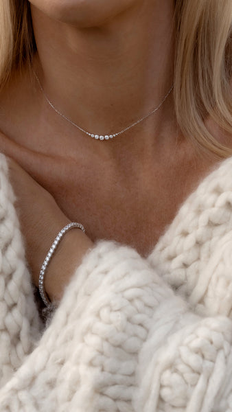 Carissa Necklace White Gold Plated