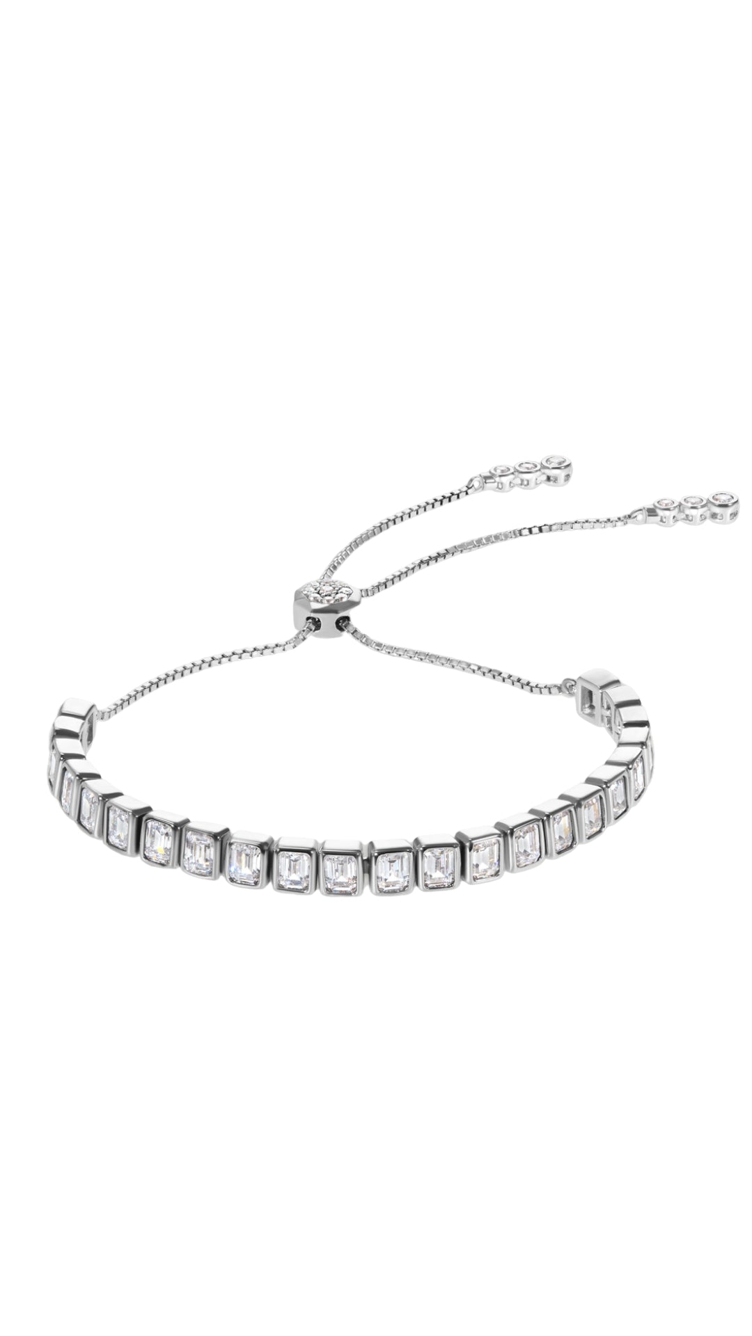 Cassidy sterling silver adjustable tennis bracelet for women