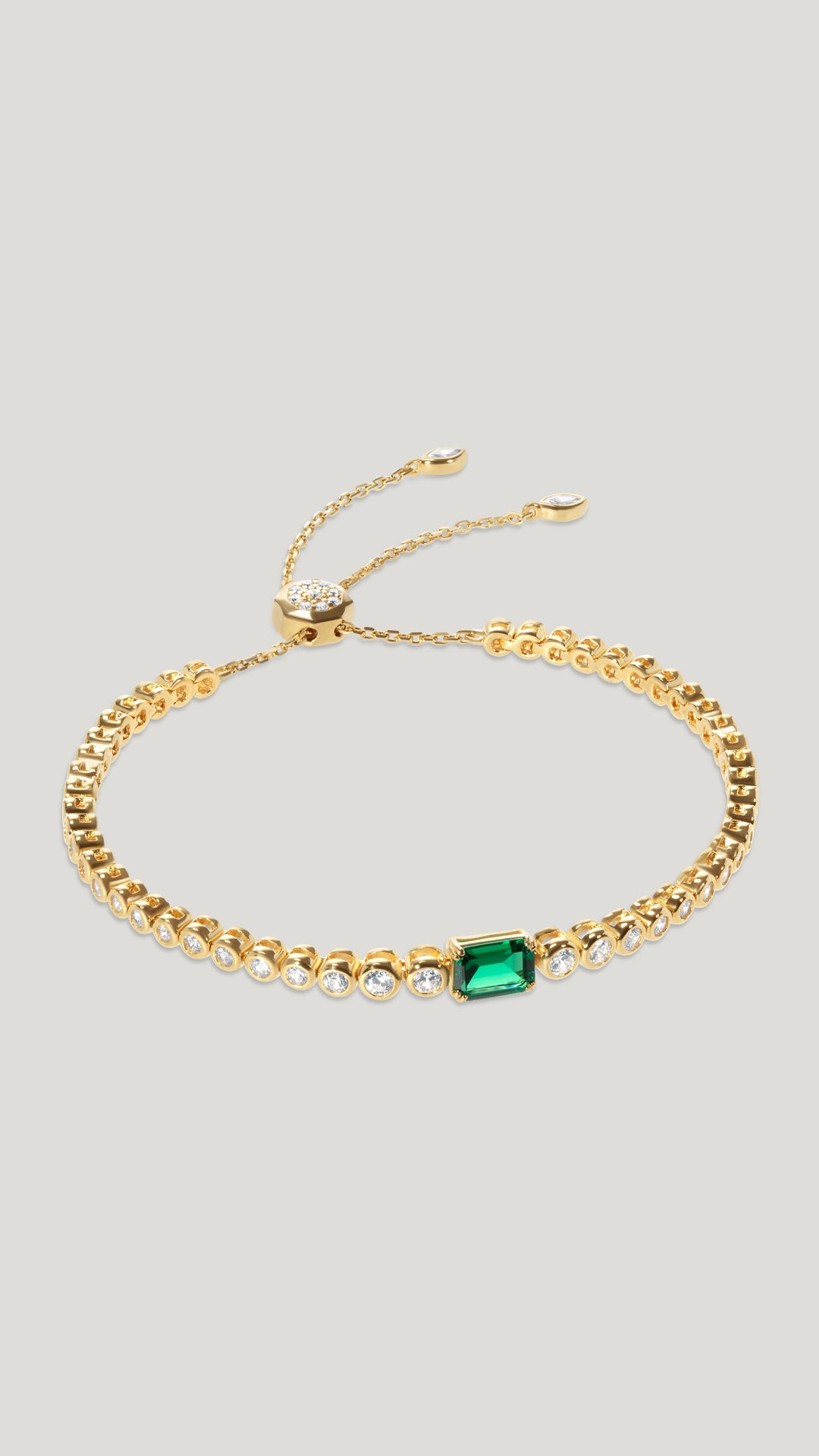 Quentin Emerald Green Bracelet Gold Vermeil