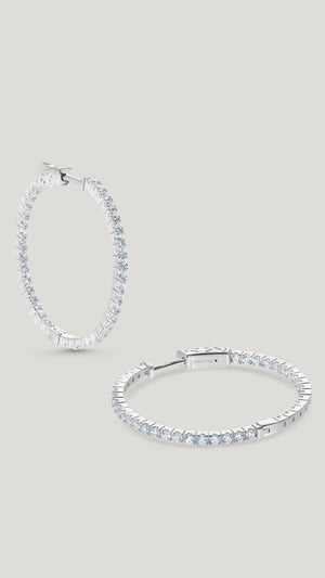 Amaia Medium Hoops White Gold Plated