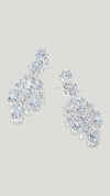 Aster White Chandelier Earrings White Gold Plated