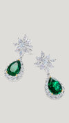 Camari Emerald Pear Drops White Gold Plated