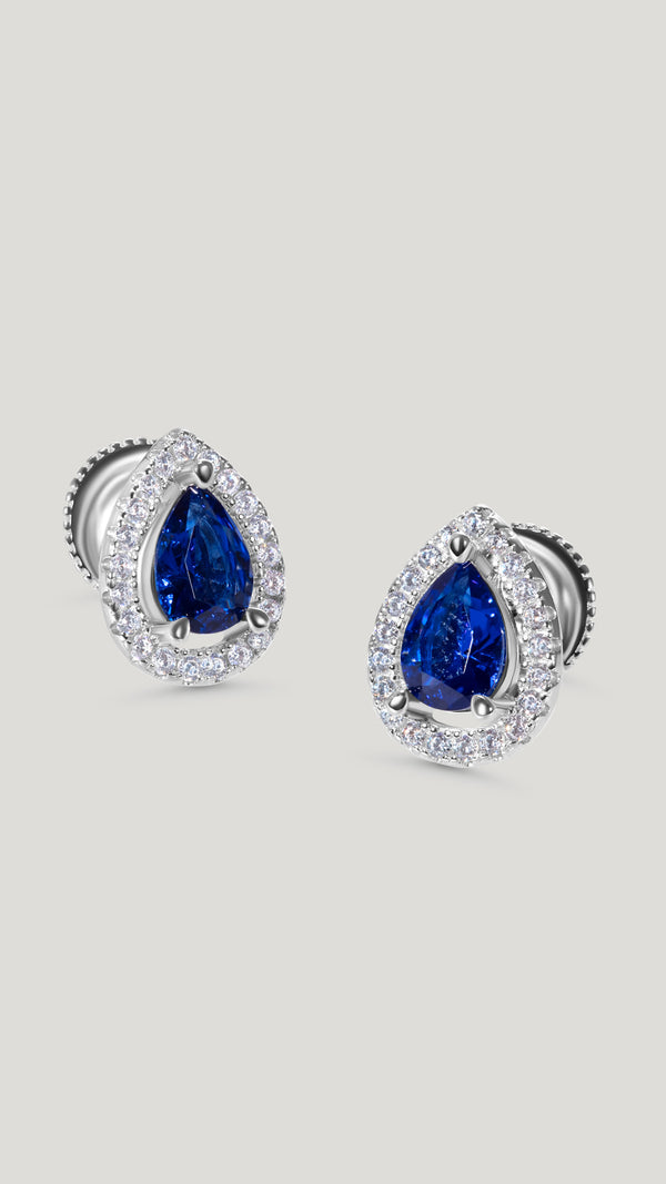 Emile Sapphire Stud Earrings Sterling Silver