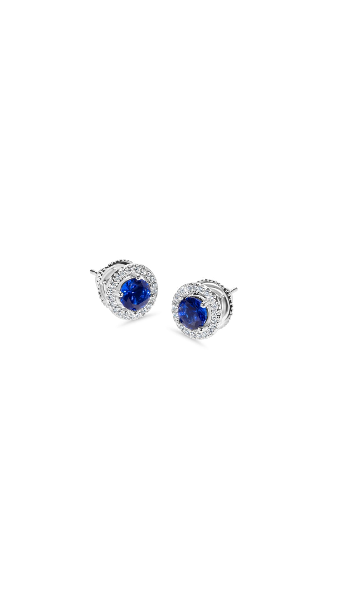 Gwen Sapphire Stud Earrings Sterling Silver