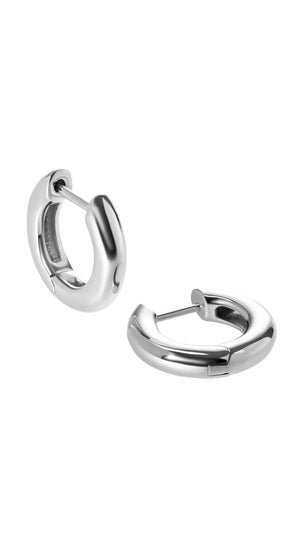 Small sterling silver basic everyday hoops for women