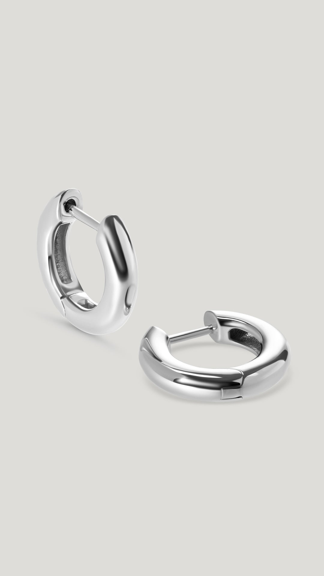 Haley Hoops Small White Gold Plated