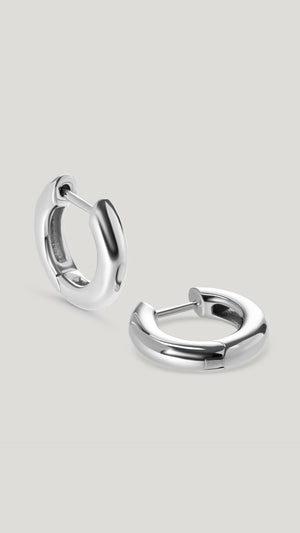 Haley Hoops Small White Gold Plated