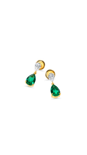 Arabella Emerald Green Earrings Gold Vermeil