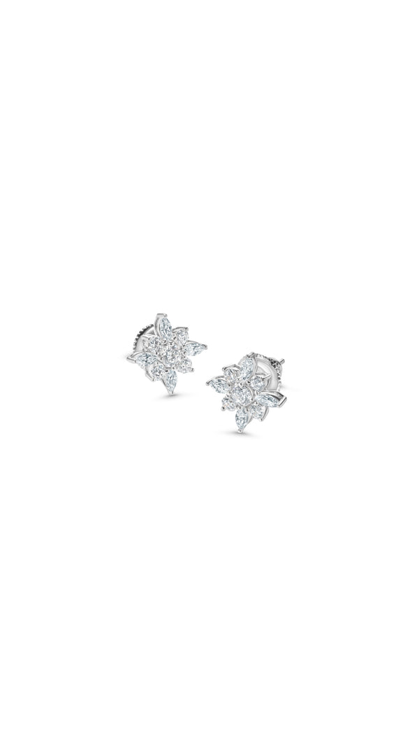 Snowflower Earrings Sterling Silver