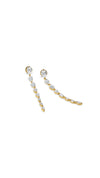 Drop earrings featuring 18K gold vermeil and sparkling pear-shaped gemstones. Statement earrings for a dramatic look.