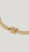 Vida paved gold vermeil bracelet featuring box clasp closure.