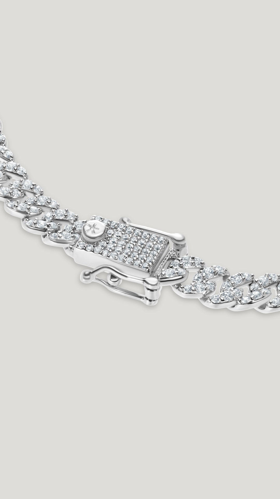 Vida Large Pave Necklace White Gold Plated