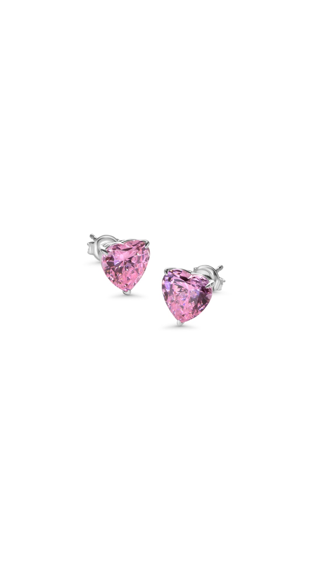 Camden Pink Stud Earrings 9K White Gold