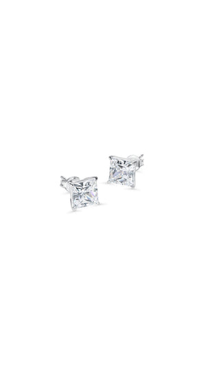 Chester Stud Earrings 9K White Gold