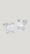 9K solid white gold stud earrings for women