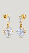 9K Solid yellow gold drop earrings for women.