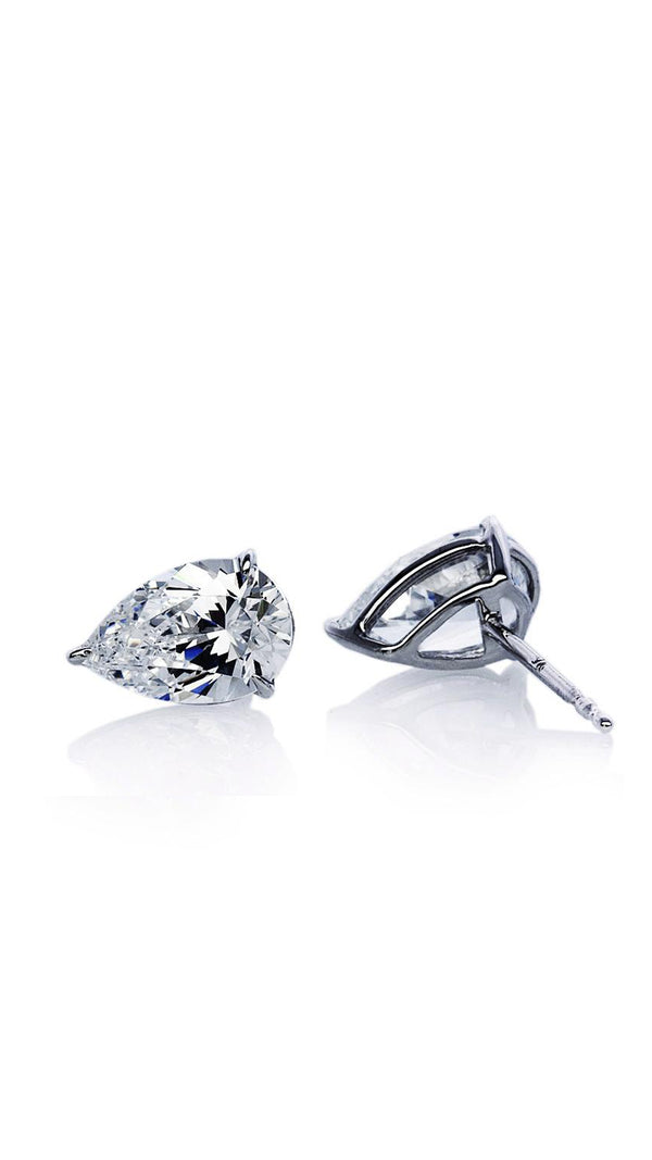 Cecile Stud Earrings 9K White Gold