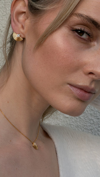 Celene Fan Studs 18K Gold Vermeil