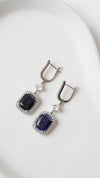 Claudia Cushion Sapphire Drops White Gold Plated