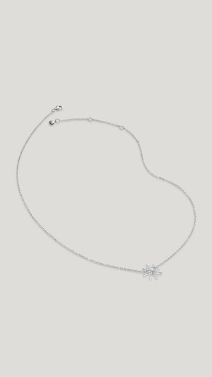 Star white gold plated sterling silver necklace for women