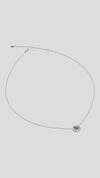 Gwen Light Pink Necklace White Gold Plated