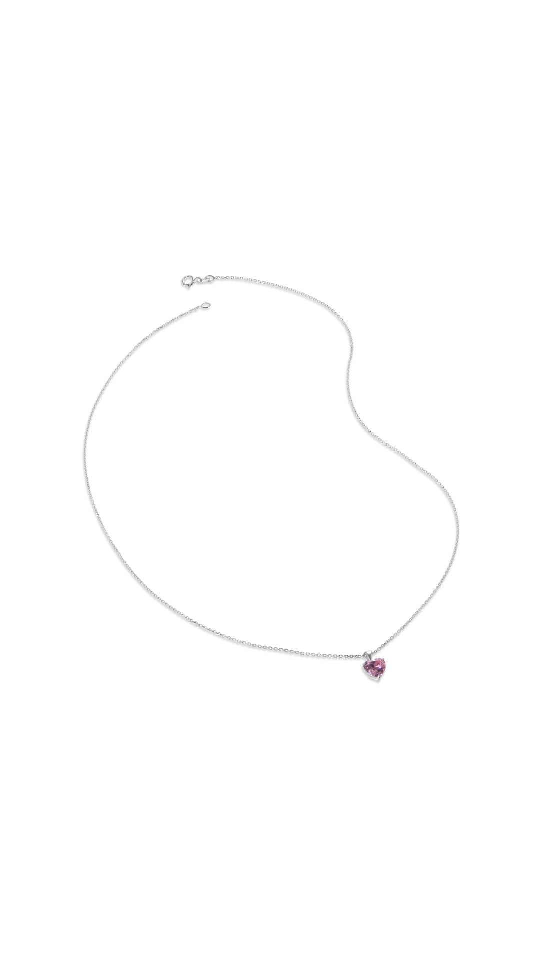 Camden Light Pink Necklace 9K White Gold