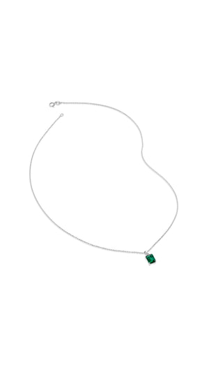 Fulton Emerald Green Necklace 9K White Gold